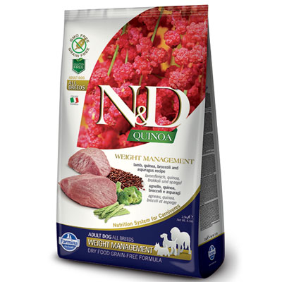 N&D dog GF QUINOA all breed weight managment Lamb
