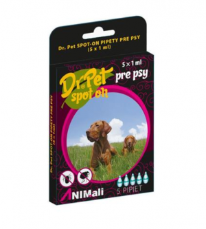 Dr.Pet Antiparazitárne spot-on pipety pre psy s repelentným účinkom 5x1ml