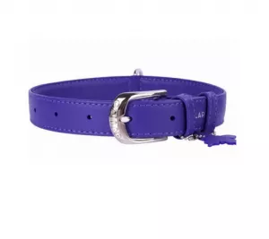 Collar Glamour kožený obojok Purple