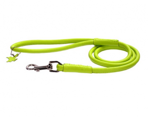 Collar Glamour okrúhle kožené vodítko Lime