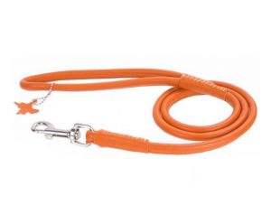 Collar Glamour okrúhle kožené vodítko Orange