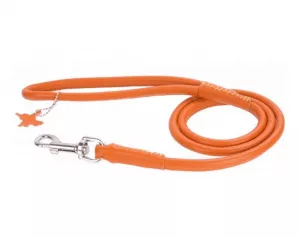 Collar Glamour okrúhle kožené vodítko Orange