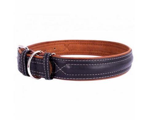 COLLAR Soft kožený obojok black-brown