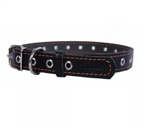 COLLAR Kožený nastaviteľný obojok pre veľké psy Black