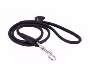 COLLAR Soft kožené vodítko okrúhle Black