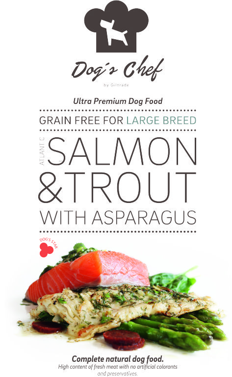 DOG’S CHEF Atlantic Salmon & Trout with Asparagus Large Breed