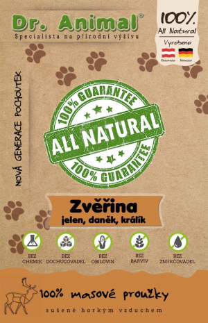 Dr. Animal zverina mäsové prúžky 80g