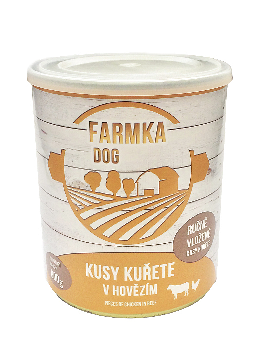 FARMKA DOG kusy kuraťa v hovädzom 800g