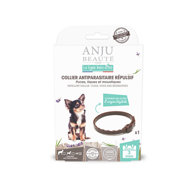 ANJU BEAUTÉ Antiparazitný obojok proti kliešťom pre malé psy do 10 kg