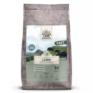 WILDES LAND – SOFT jahňacie mäso polovlhké granule