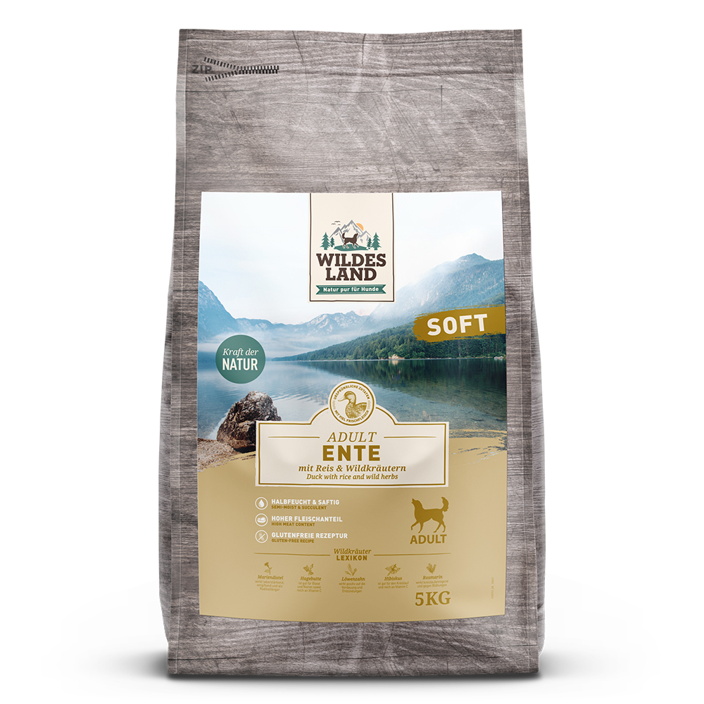 WILDES LAND - SOFT kačacie mäso polovlhké granule