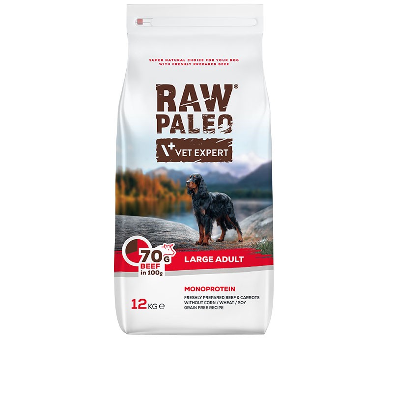 VetExpert Raw Paleo Adult Large Beef 12 kg