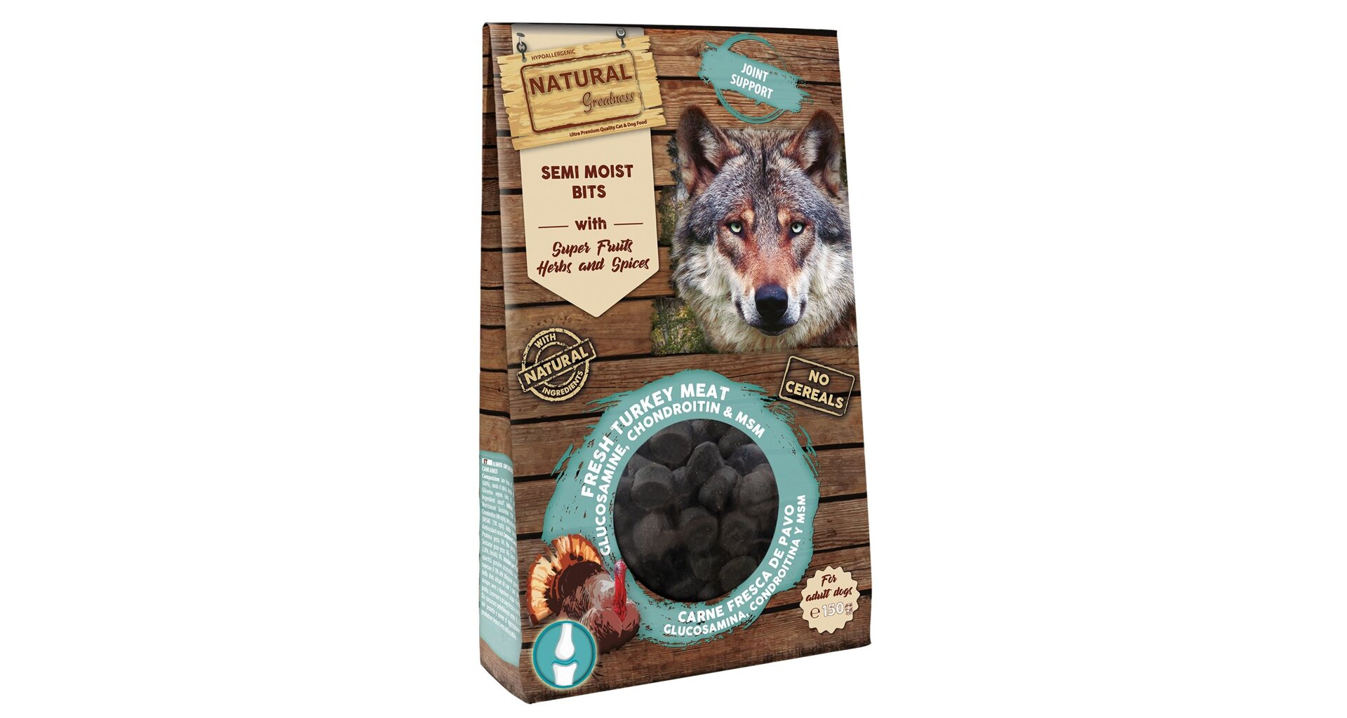 NATURAL GREATNESS Semi-Moist Bits Joint Support - polomäkká maškrta pre psy na podporu kĺbov 150 g