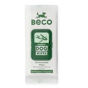 Beco Bamboo neparfumované – čistiace obrúsky pre psov, 80 ks