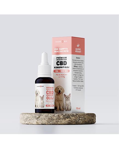 VETWELL Olej konopný CBD 5% 10 ml (270 kvapiek) pre psy a mačky do 11 kg