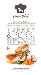 DOG’S CHEF Turkey & Pork with Sweet Potato and Papaya ACTIVE SMALL BREED