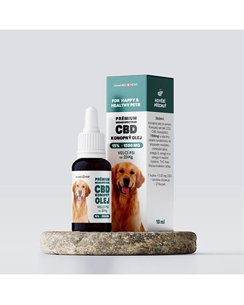 VETWELL Olej konopný CBD 15% 10 ml (270 kvapiek) pre veľké psy od 23 kg