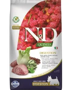 N&D dog QUINOA (GF) adult mini, digestion, lamb