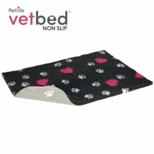 Vetbed / Drybed Grafitové srdce a packy DELUXE ,150×100 cm