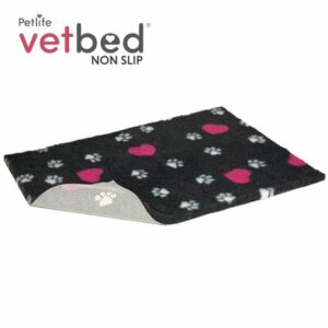 Vetbed / Drybed Grafitové srdce a packy DELUXE , 75 x 50 cm
