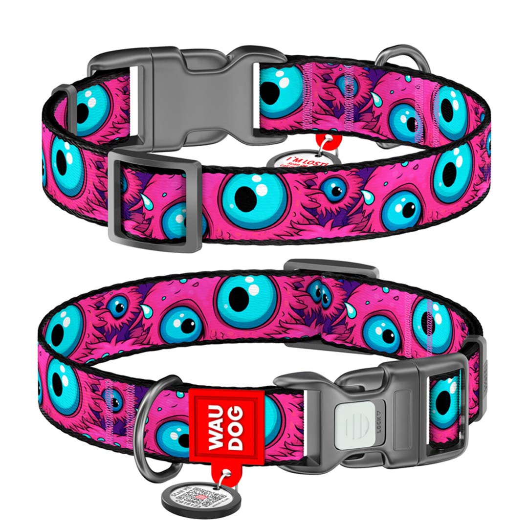WAUDOG obojok nylon Modroočko QR