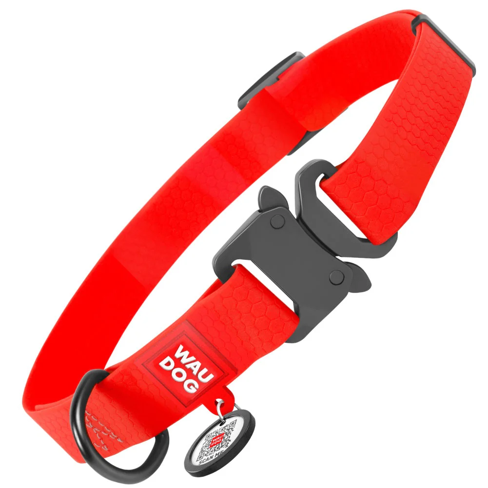 WAUDOG obojok vodeodolný Collartex Fastex red XXL