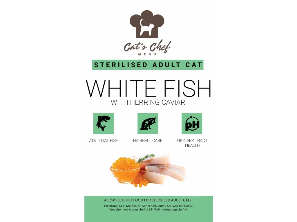 Cat's Chef WHITE FISH WITH HERRING CAVIAR