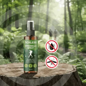 Sprej proti komárom a kliešťom pre ľudí Tickless® Outdoor, citronella