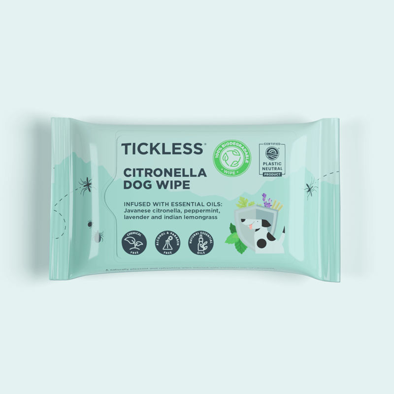 Utierky proti komárom a kliešťom pre psov Tickless®, citronella